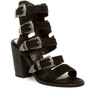 Dolce Vita Black Buckle Layell Heeled Sandal